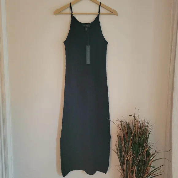 House of Harlow 1960 Nicole Richie Black Crochet Knit Spaghetti Strap Midi Dress - Picture 8 of 10